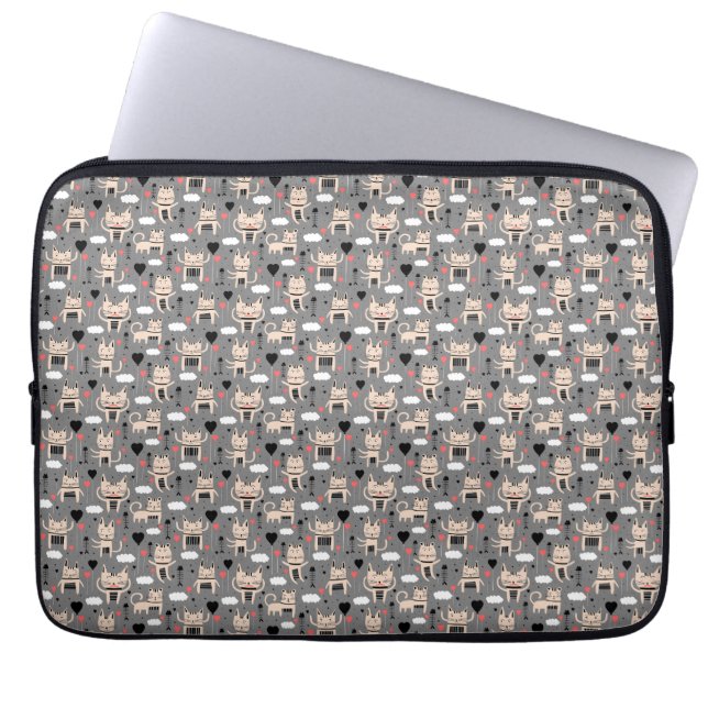 Cat Gift | Cute Cat Mönster Chilensk Laptop Fodral (Framsidan)