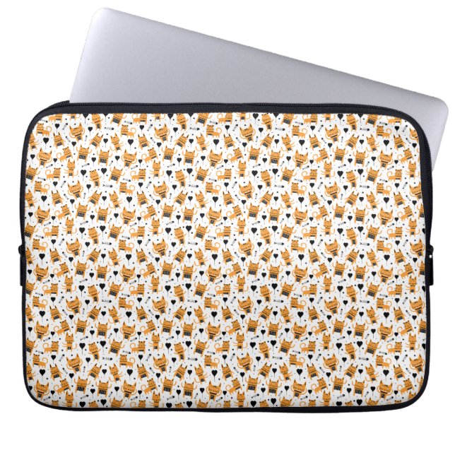 Cat Gift | Cute Cat Mönster Chilensk Laptop Fodral (Framsidan)