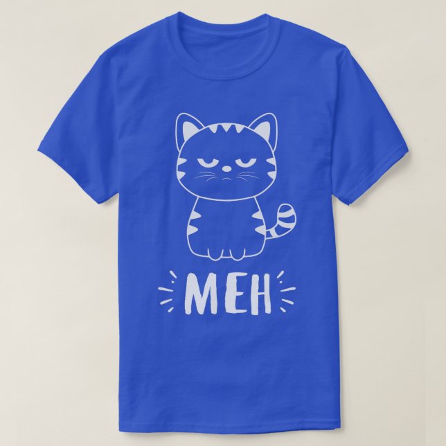 Cat Gift för Cat Lovers Women Girls Meh Cat T Shirt (Design framsida)