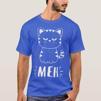 Cat Gift för Cat Lovers Women Girls Meh Cat T Shirt