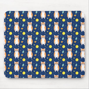 Cat Gift Rymdkatt Mönster-grafik Musmatta