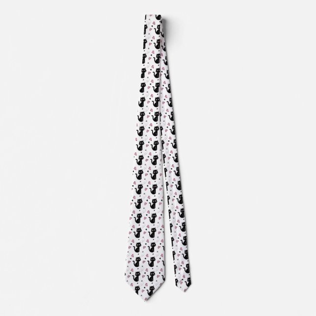 Cat Gift | Sömlös bakgrund för kute Mönster Slips (Framsida)