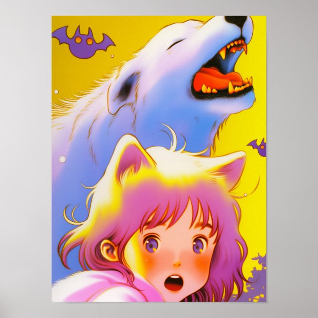 Cat Girl and Ghost Hund Poster (Framsidan)