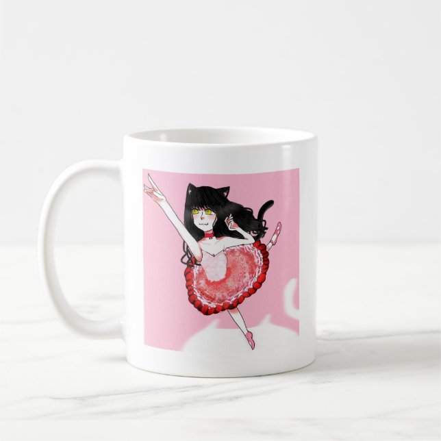 Cat Girl Ballerina Kaffemugg (Vänster)