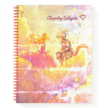 Cat Girl Princess & Cat Knight Boy Spiral Notebook