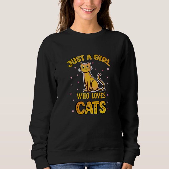 Cat  Girls   Quotes Just a Girl Who Loves Cats T Shirt (Framsida)