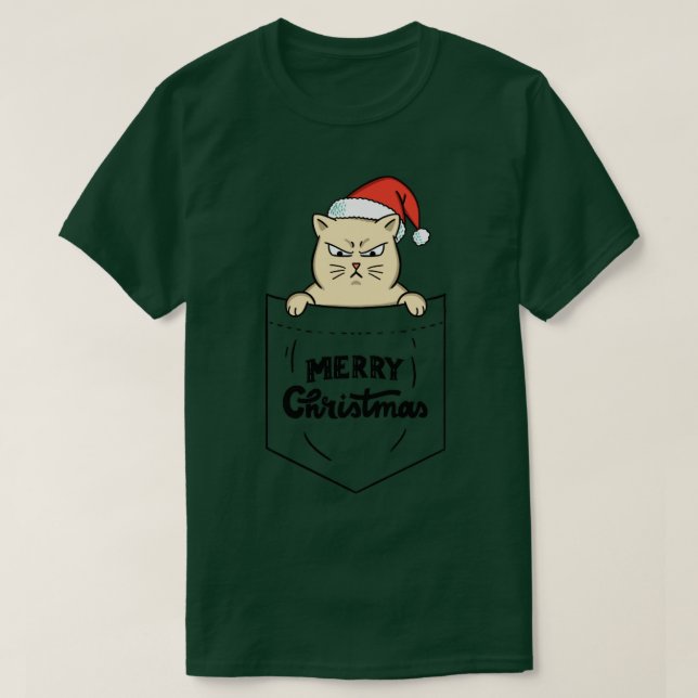 Cat god jul ficka t shirt (Design framsida)
