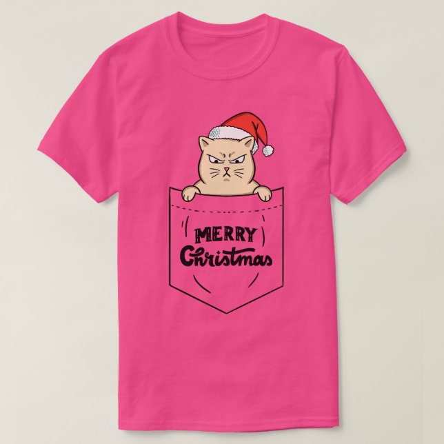 Cat god jul ficka t shirt (Design framsida)