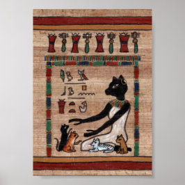 Cat Goddess Bast med hennes Kittens Poster