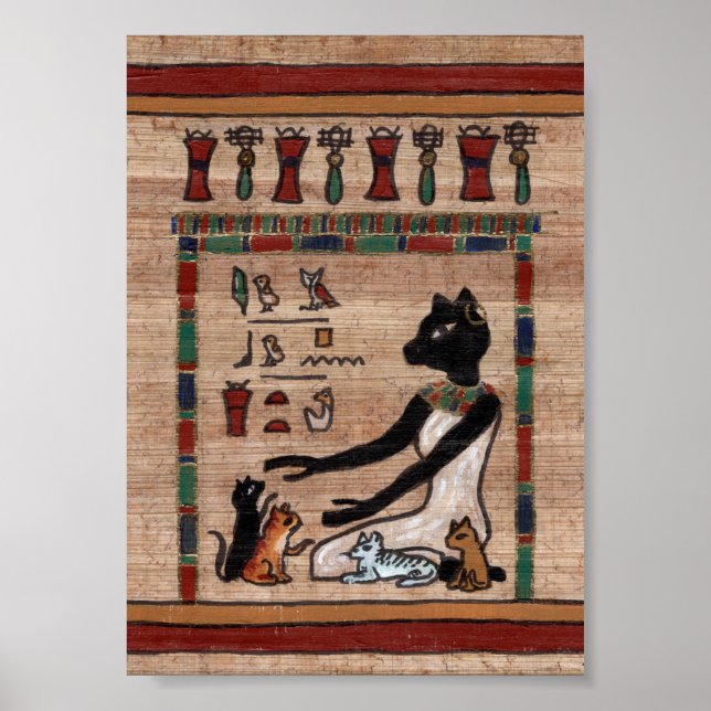 Cat Goddess Bast med hennes Kittens Poster (Framsidan)