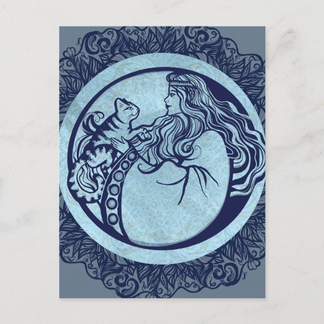 Cat Goddess Ro Vykort (Framsida)