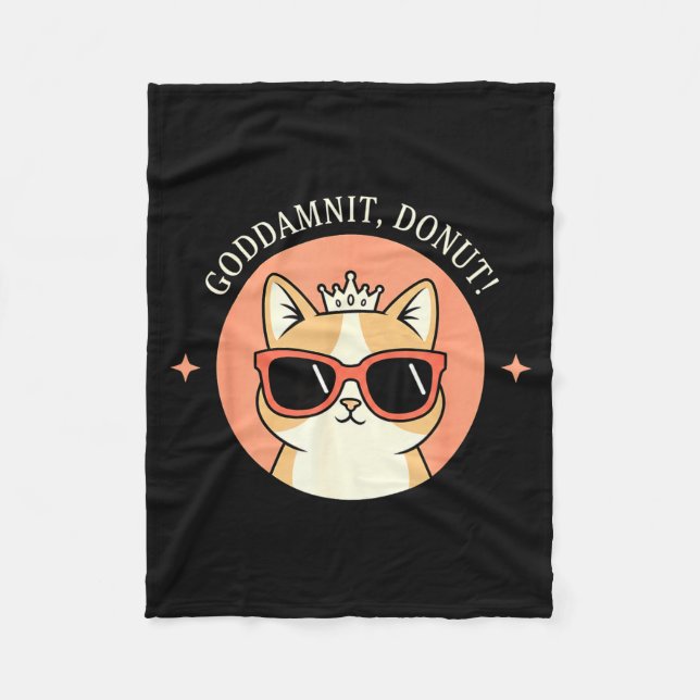 Cat - Godit, Donut! Sy Retro Cat Lover Design  Fleecefilt (Framsidan)