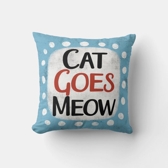 Cat Goes Meow Dekorativ kudde (Framsida)