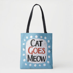 Cat Goes Meow Tote Bag Tygkasse