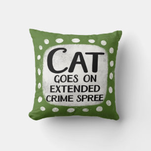 Cat Goes on Extended Crime Spree Dekorativ kudde