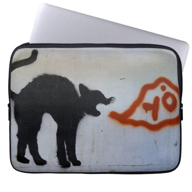 Cat graffiti laptop sleeve. fodral (Framsidan)