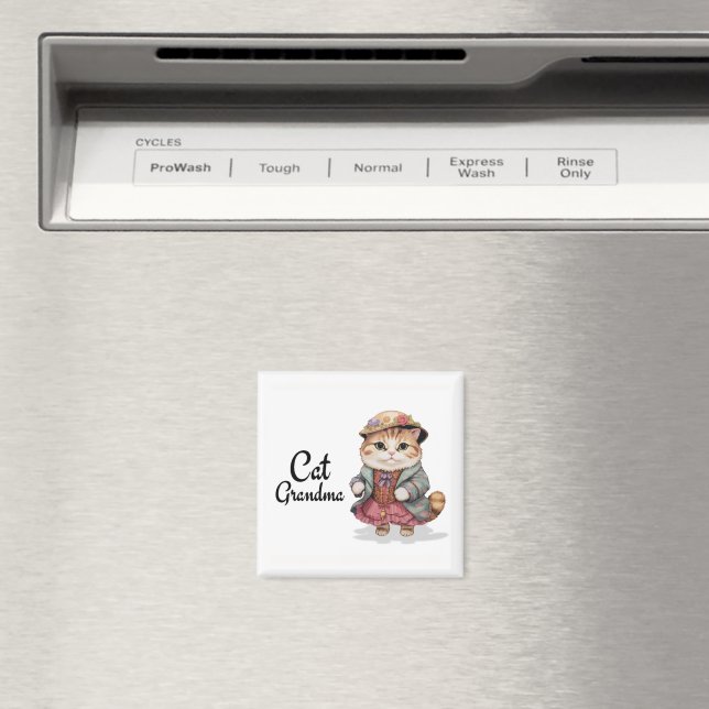 Cat Grandma Magnet - Cute Summer Gift (In Situ (Dishwasher))