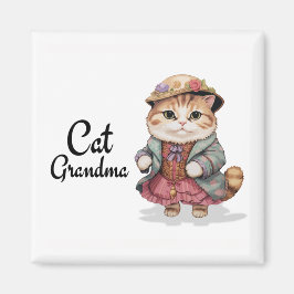 Cat Grandma Magnet - Cute Summer Gift