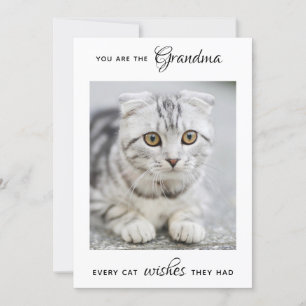 Cat Grandma Personlig Pet Photo Mors dag Julkort