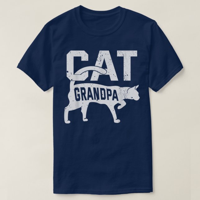 Cat Grandpa Kitten Pet Owner Meow Fars dag  T Shirt (Design framsida)