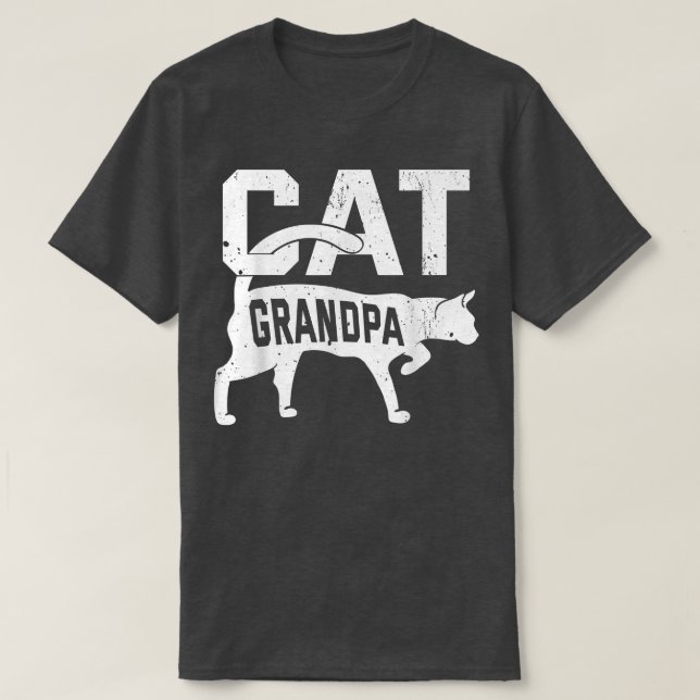 Cat Grandpa Kitten Pet Owner Meow Fars dag  T Shirt (Design framsida)