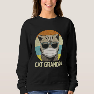 Cat Grandpa Sunglasses Ansikte Mask Tee Fars dag Q