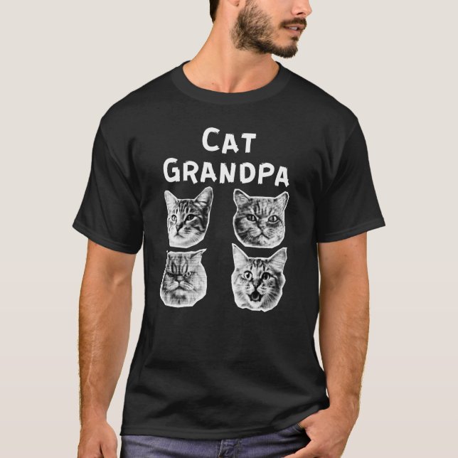 Cat Grandpa T Shirt (Framsida)