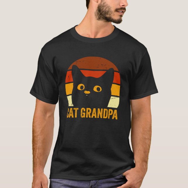 Cat Grandpa T Shirt (Framsida)