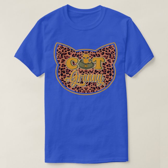 Cat Granny Cute Leopard Cat Funny Cat Owner Mor T Shirt (Design framsida)