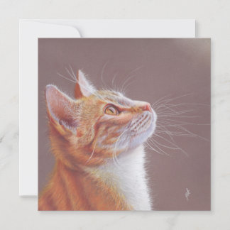 Cat Greeting Card. Ginger Kitty Julkort