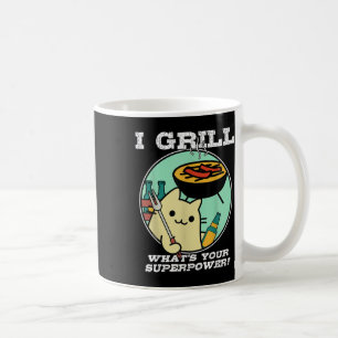 Cat Grilling Superpower Camping Bbq Funny Kaffemugg