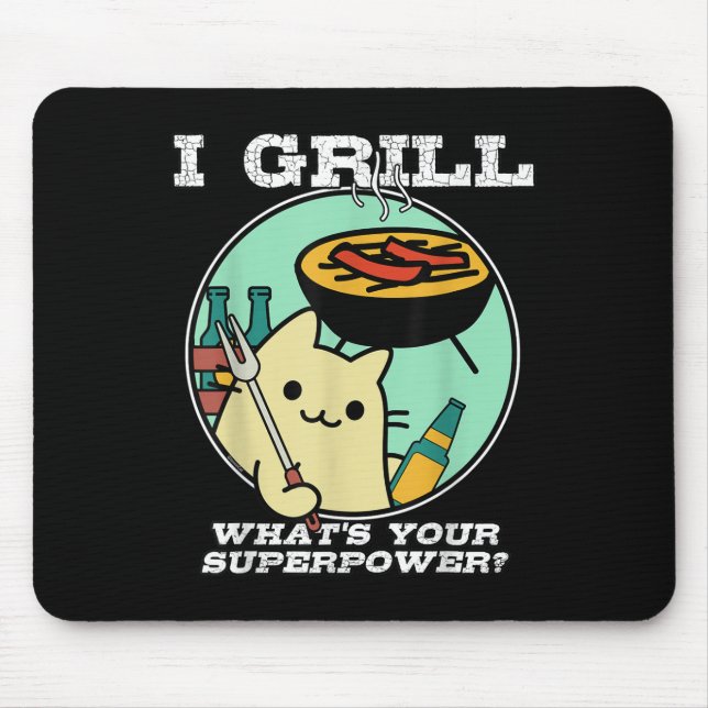 Cat Grilling Superpower Camping Bbq Funny Musmatta (Framsidan)