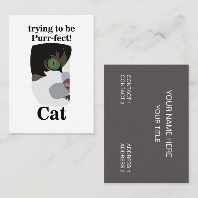 Cat Groomer Veterinary Pet Visitkort (Fram/baksida)