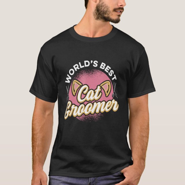 Cat Grooming For Cat Groomer Cat Hairdresser Cats  T Shirt (Framsida)