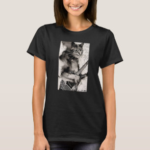 Cat Guitar Pet Musician Cat Friend Cat Kärlek Natu T Shirt