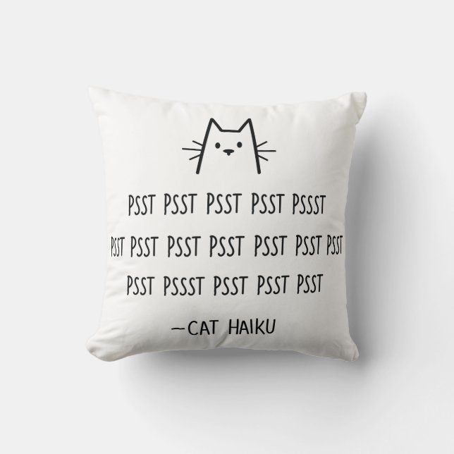 Cat Haiku Pillow Kudde (Framsida)