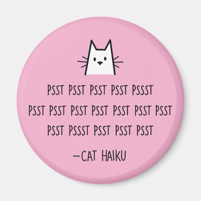 Cat Haiku Round Magnet (Framsidan)