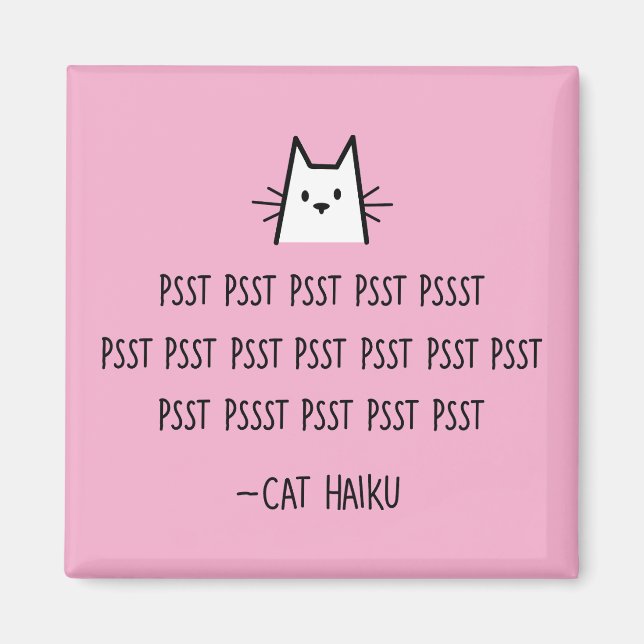Cat Haiku Square Magnet (Framsidan)