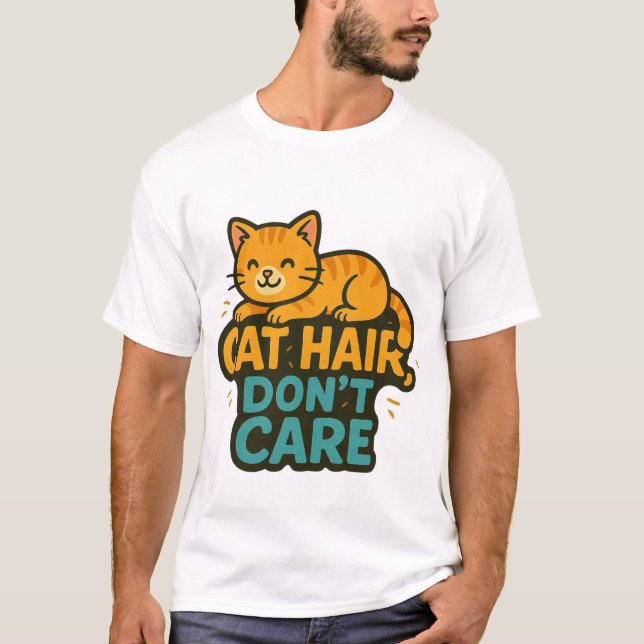 Cat Hair, bry dig inte - Lover Tshirts med lusern (Framsida)