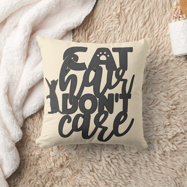 Cat Hair bryr sig inte om Kattunge Kudde (Filt)