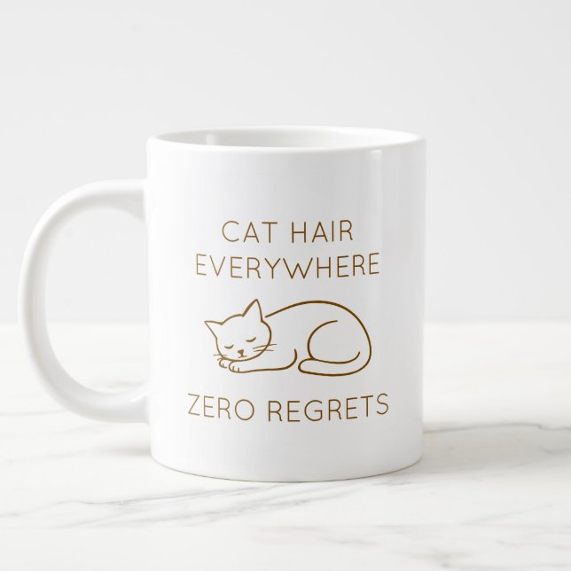 Cat hair everywhere zero regrets jumbo mugg (Vänster)