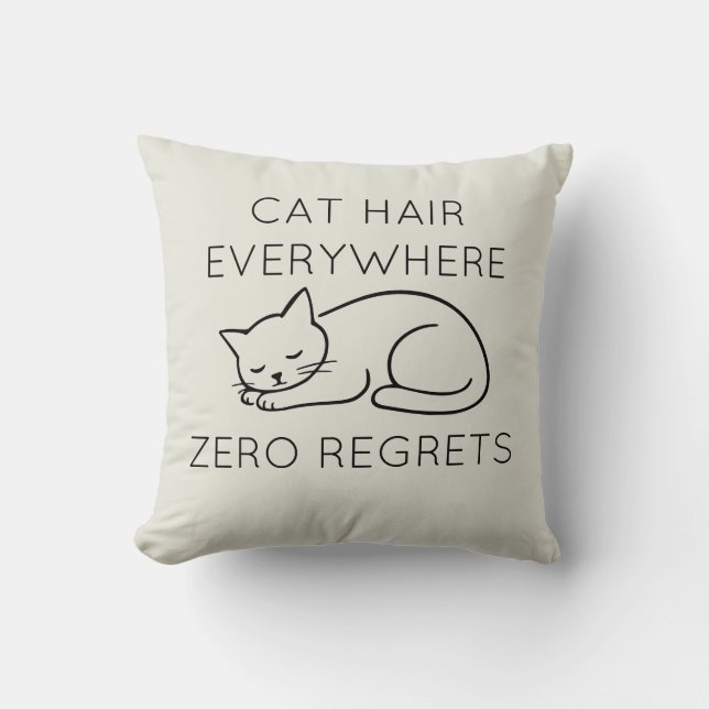Cat hair everywhere zero regrets kudde (Framsida)