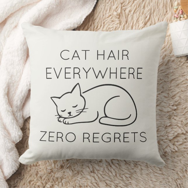 Cat hair everywhere zero regrets kudde (Filt)