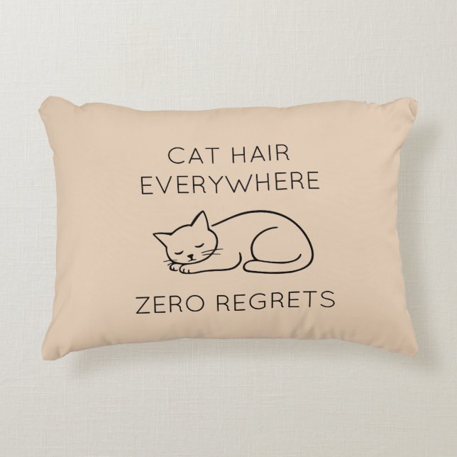 Cat hair everywhere zero regrets prydnadskudde (Framsidan)