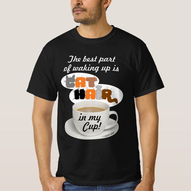 Cat Hair i mitt Kopp Humous Cat Lover T Shirt (Framsida)