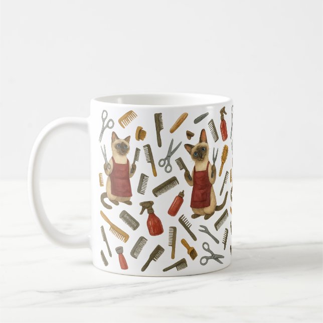 Cat Hairdresser Pet Grooming for Cat lovers Kaffemugg (Vänster)