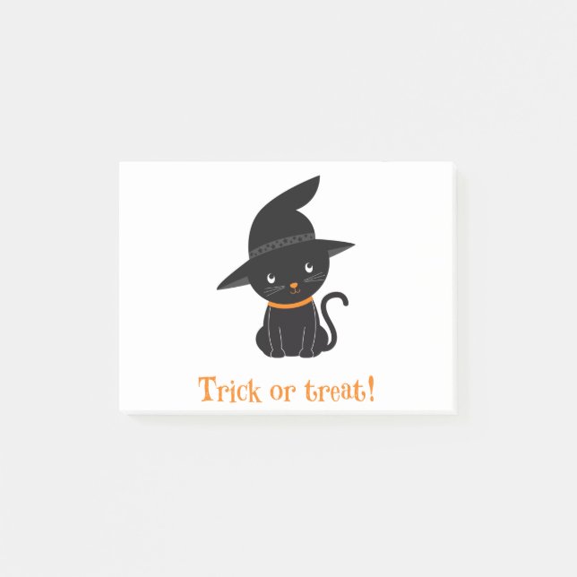 Cat Halloween Black Animal Fantasy October Autumn. Post-it Block (Framsida)