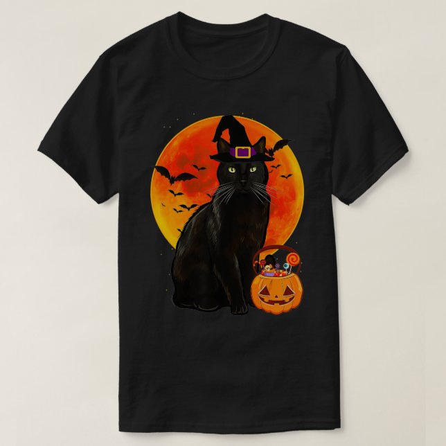 Cat Halloween Bombay Jack o lantern Pumpkin T Shirt (Design framsida)