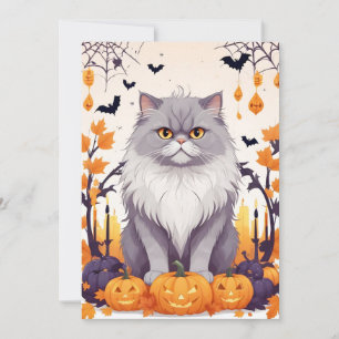 Cat Halloween Cute Adsible Funny Animal Tecknad Inbjudningar