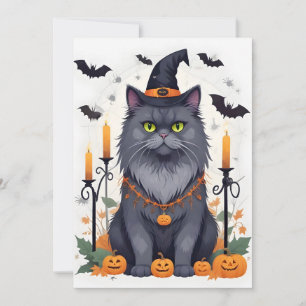 Cat Halloween Cute Adsible Funny Animal Tecknad Spara Datumet
